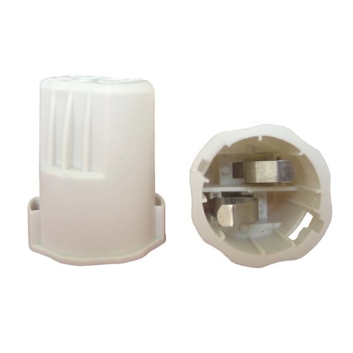 Douille Testeur Dinstallation - Zenitech - B22 - Thermoplastique - Blanc - Norme Ce