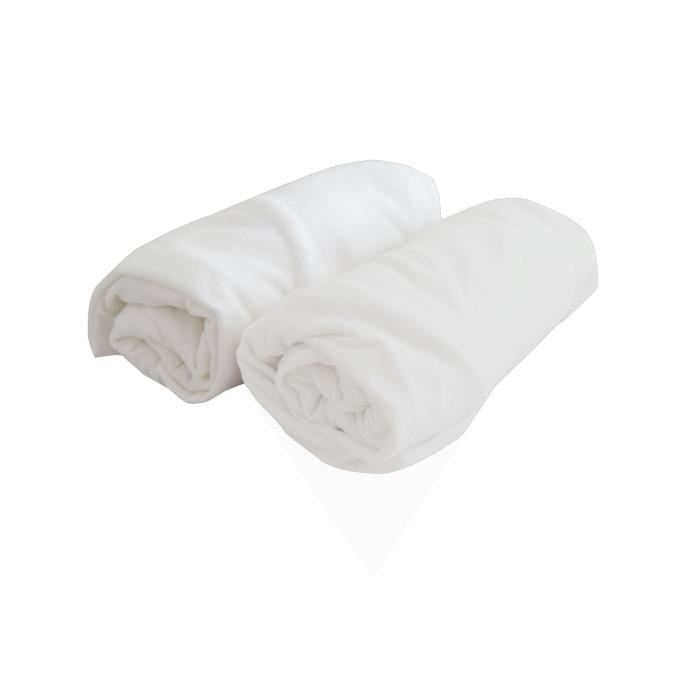 Drap Housse Bebe - Domiva - Jersey - Oeko-tex® - Blanc - 70 X 140 Cm