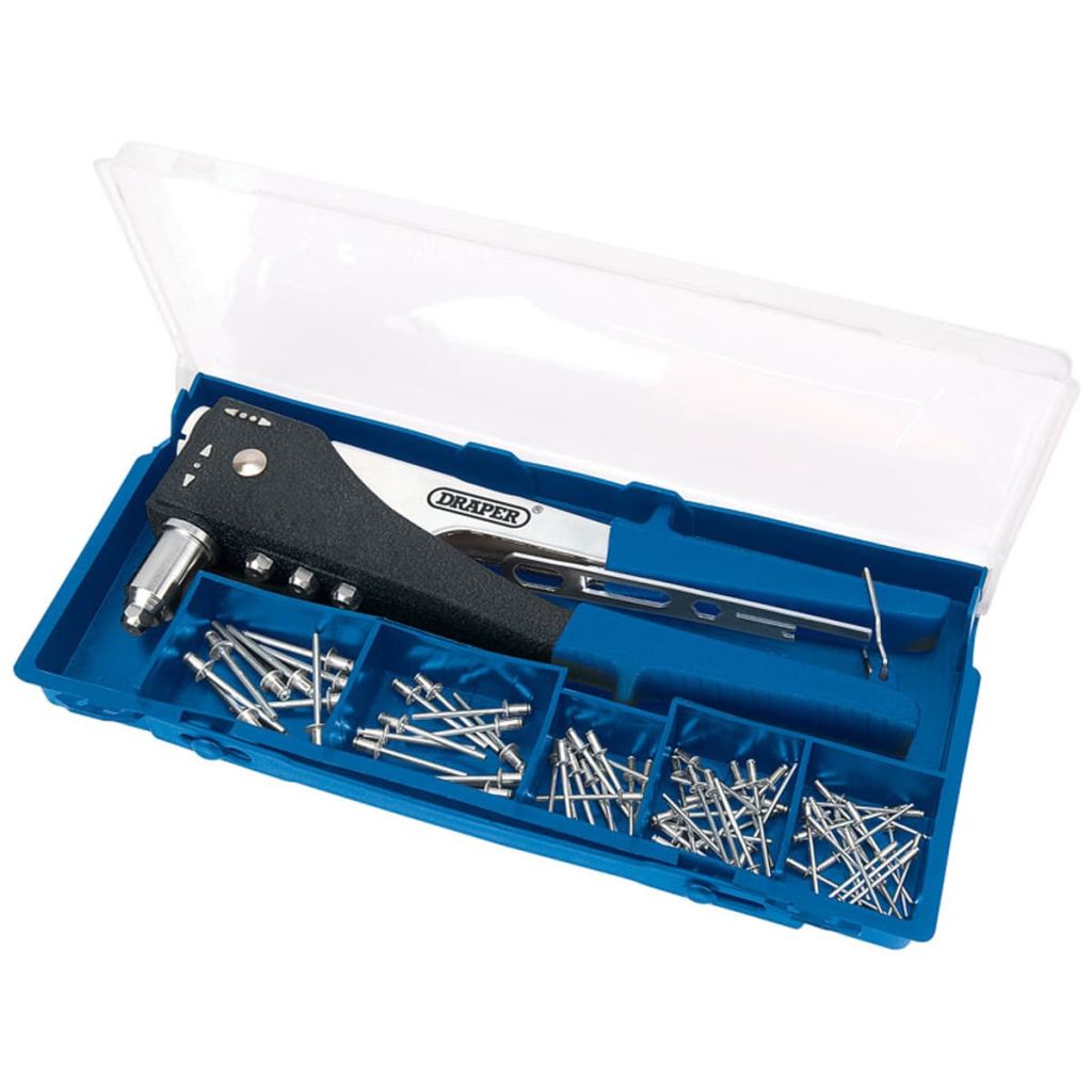 Draper Tools Kit De Riveteuse A 2 Voies Bleu 27848