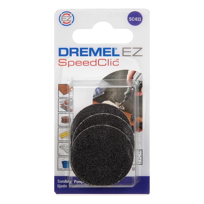 Disques De Poncage Dremel S411 Ez Speedclic - Lot De 6 (grain 60 Ø 30mm)