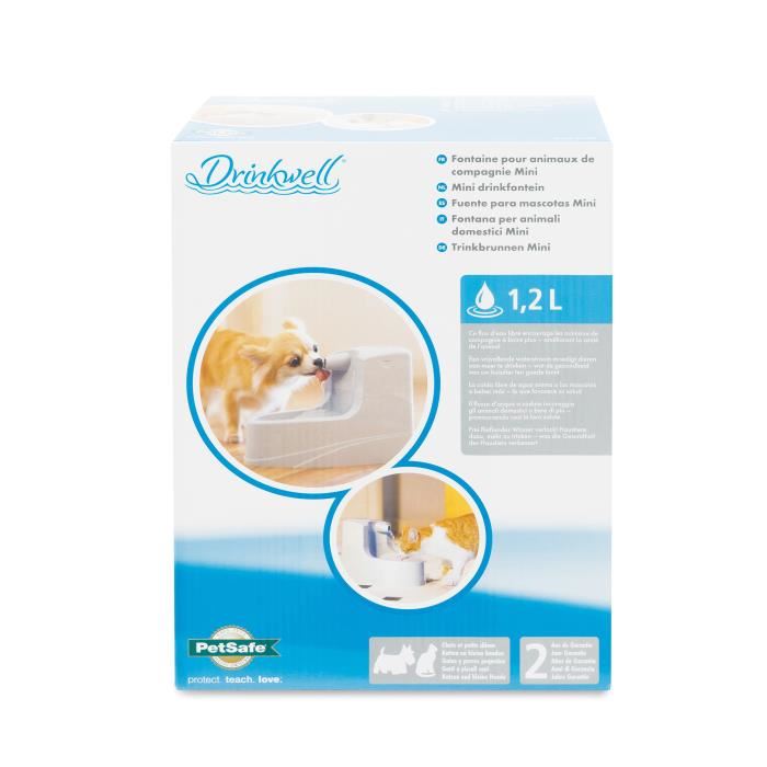 Fontaine A Eau Pour Chiens Et Chats Drinkwell Mini 12l Petsafe Gris Plastique Exterieur