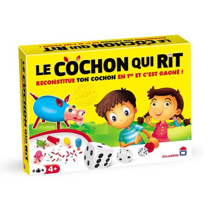 Le Cochon Qui Rit - Par 4 - Jeu De Societe - Dujardin - Rassemblez Votre Cochon En Lancant Les Des Dans Ce Jeu Familial !