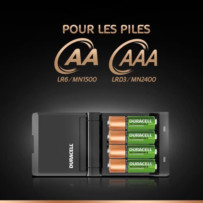 Duracell Chargeur Piles Rechargeables Rapide 45 Minutes