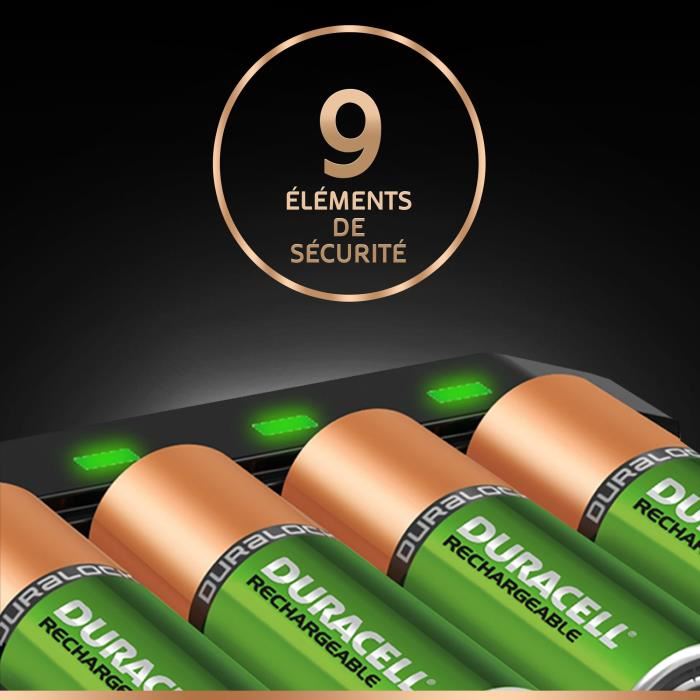 Duracell Chargeur Piles Rechargeables Rapide 45 Minutes