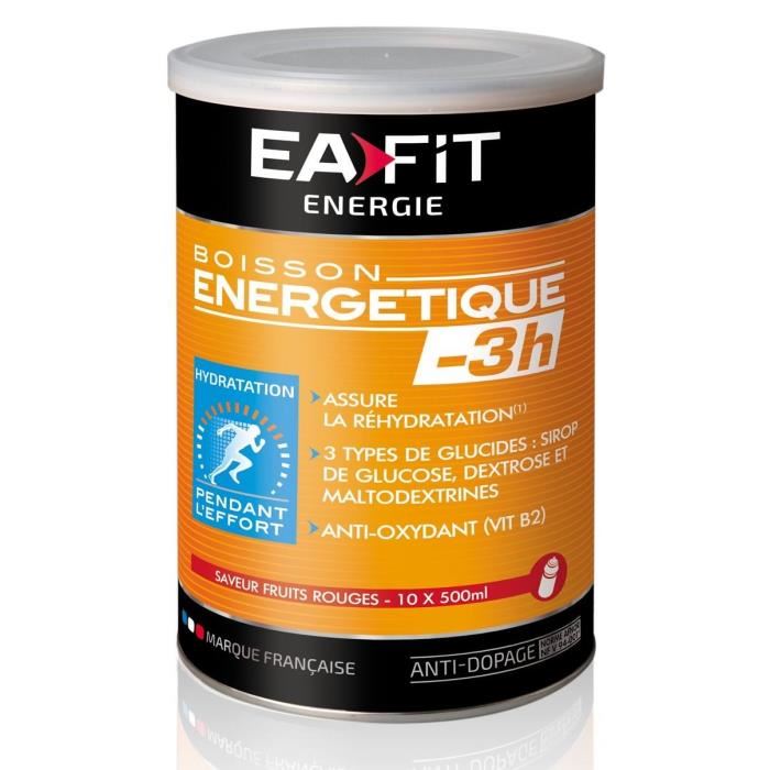 Eafit Boisson Energetique -3h - Energie, Endurance, Hydratation - Effort De Courtes Durees - 10 Portions - 500 G  The Peche