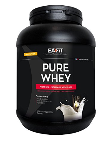 Eafit Pure Whey - Croissance Musculaire - Proteines De Whey - Assimilation Rapide - Vanille Intense 750g
