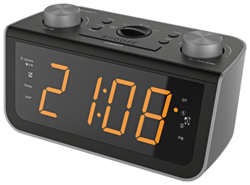 Radio-reveil Soundmaster Fur5005 - Double Alarme - Affichage Jumbo - Noir & Gris
