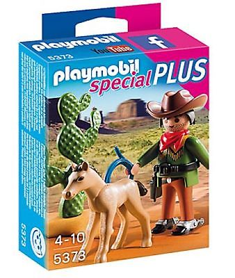 Playmobil - Cow-boy Avec Poulain 5373 - Personnages Miniature - Playmobil Special Plus - A Partir De 4 Ans