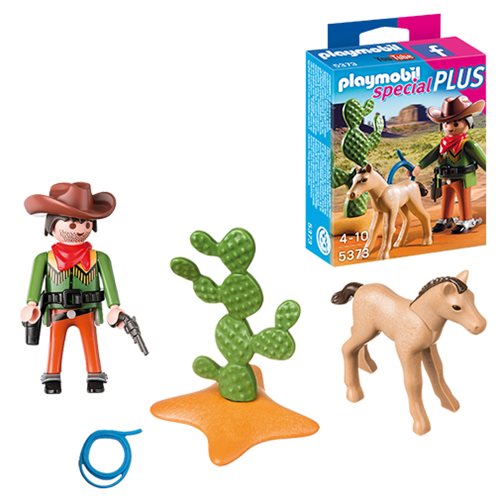 Playmobil - Cow-boy Avec Poulain 5373 - Personnages Miniature - Playmobil Special Plus - A Partir De 4 Ans