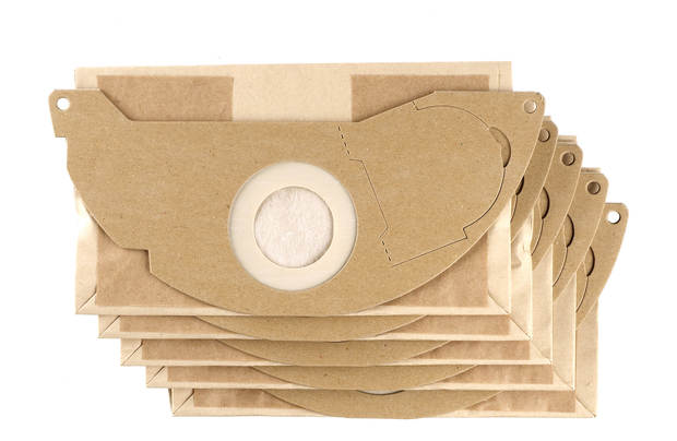 Sachet Filtre Papier A Deux Epaisseurs Pour Karcher Wd2200 / A2003 / 2004 / 2054me - Paquet De 5 Pieces