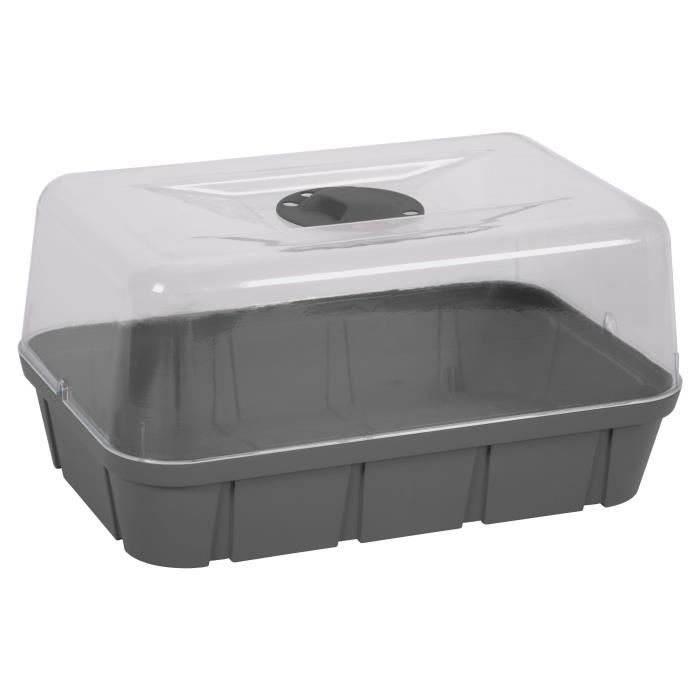 Eda Plastiques Mini Serre De Culture 38 X 25 X 19 Cm Gris Anthracite