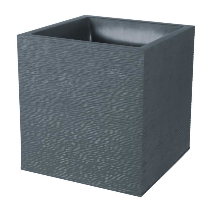 Pot De Fleurs Carre 40 Cm Eda Graphit 31 L 39 X 39 X H 43 Cm Gris Anthracite