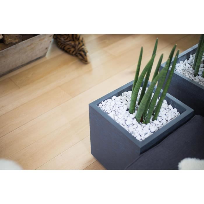 Pot De Fleurs Carre 40 Cm Eda Graphit 31 L 39 X 39 X H 43 Cm Gris Anthracite