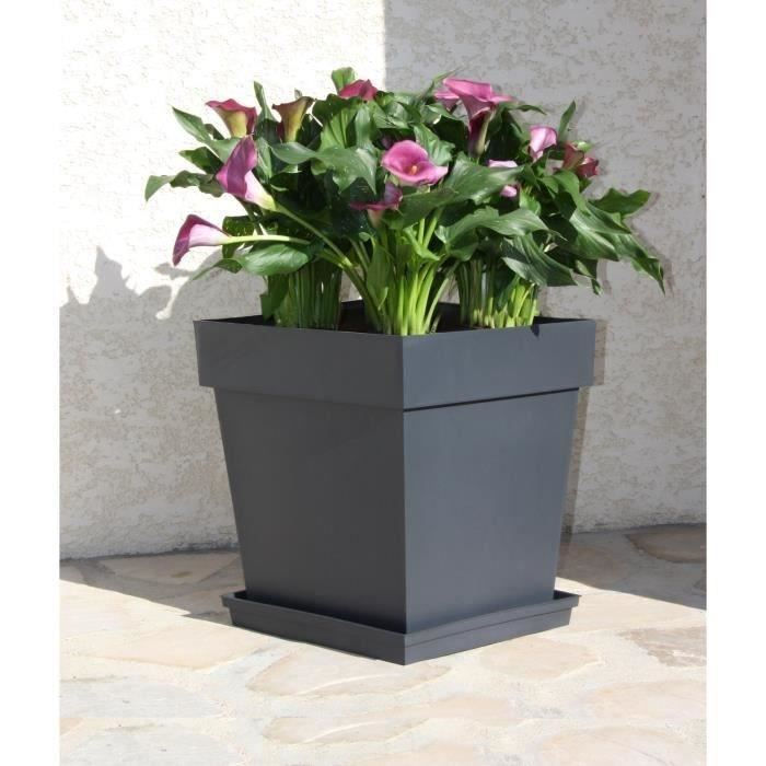 Pot TOSCANE Gris anthracite L.39x39 x H.39 cm