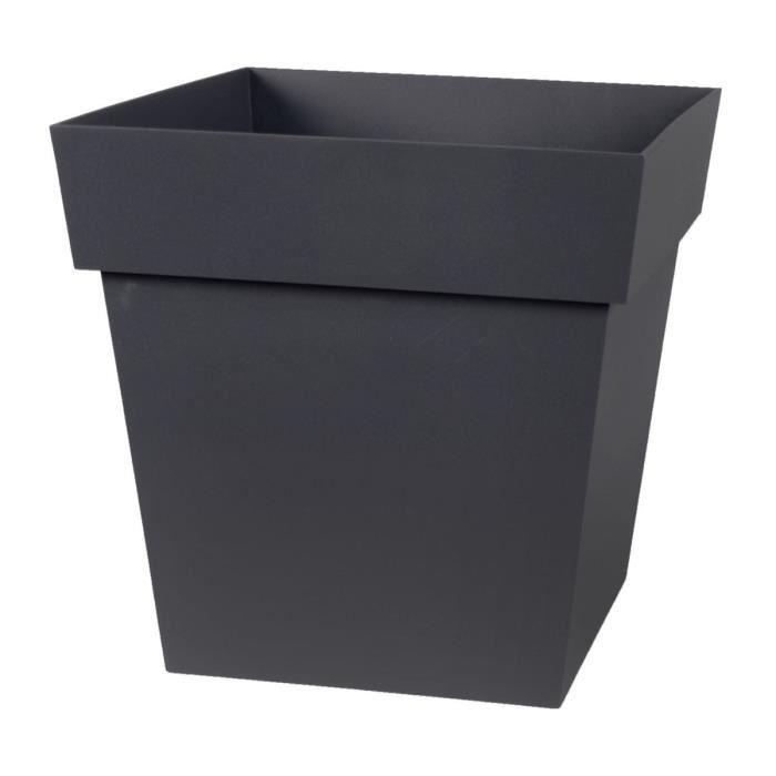Pot carre Toscane Gris anthracite L32 x l32 x H32