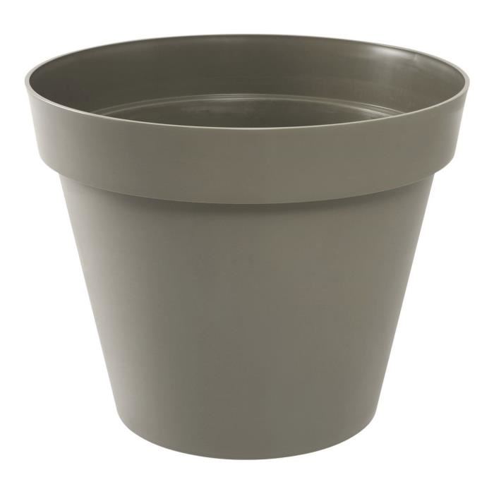 Pot De Fleur Rond O 48 Cm Eda Toscane 43 L Interieurexterieur O 475 X H40 Cm Taupe