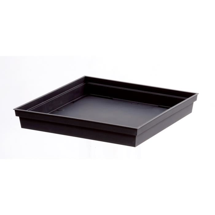 Eda Plastiques Soucoupe Carree Toscane Gris Anthracite Pr Pots Ref.13627-13628-13635-13639