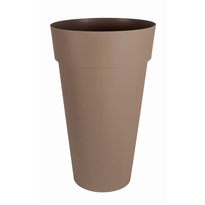 EDA Plastiques - Vase haut rond Toscane XXL 40x80cm 90L Taupe