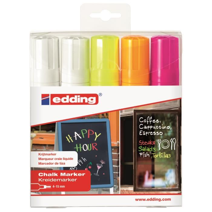 Edding 4090 Lot De 5 Marqueurs A Craie 