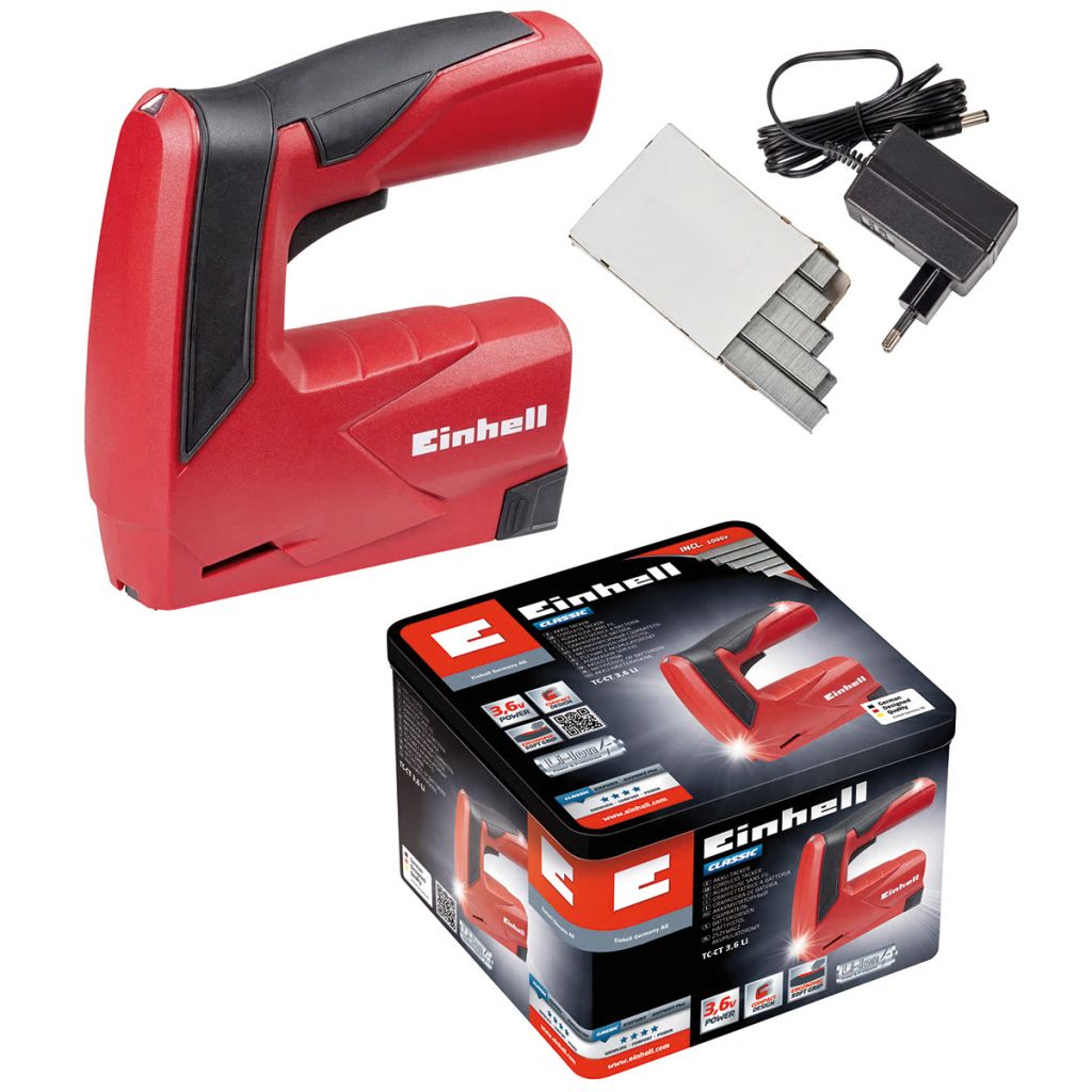 Einhell Agrafeuse Electrique Tc-ct 36 Li (36v / 13 Ah Longueur Des Agrafes 6-14 Mm) Livre En Boîte Metallique Avec Agrafes