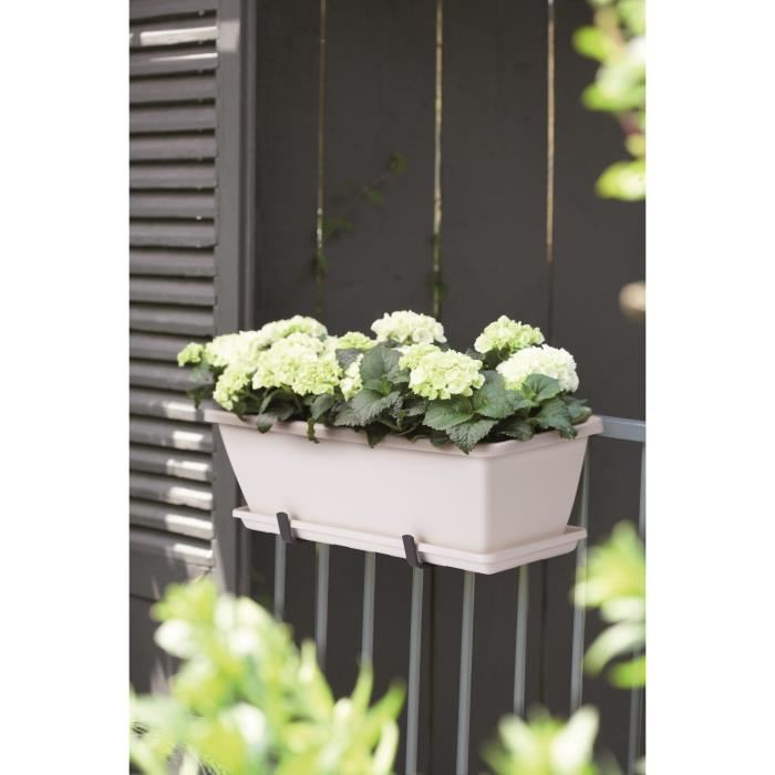Elho Jardiniere Terrasse Avec Roues Loft Urban - 70 X 35 X H 51 Cm - Gris Chaud