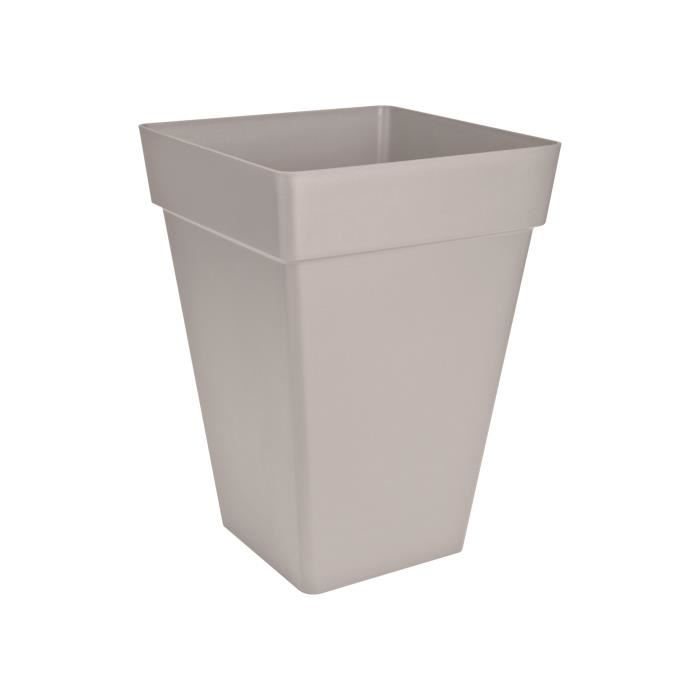 Elho Pot De Fleur Carre Haut Loft Urban 30 X 30 X H 41 Cm Gris Chaud