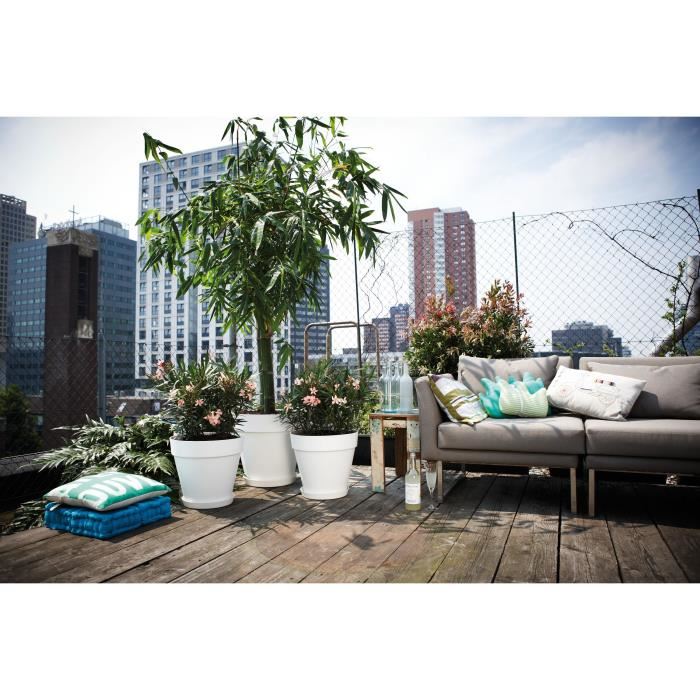 Pot De Fleur Elho Plastique Rond Loft Urban Gris Anthracite Ø 50 Cm 48 L