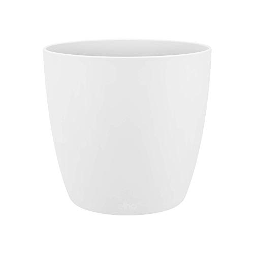 Pot De Fleurs - Brussels - Plastique - Blanc - Rond - Ø24 3xh23 2cm - 100% Recycle - Elho