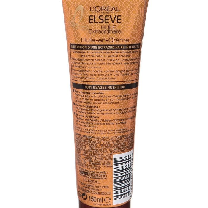 Huile-en-creme Elseve L'oreal Paris - Cheveux Tres Secs Ou Frises - Tube De 150 Ml