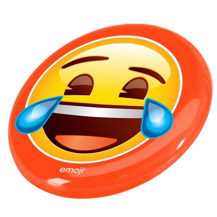 Emoji Disque Volant Frisbee Rieur 23cm Jaune Et Orange