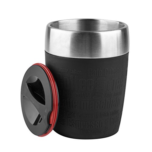 Emsa 514514 TRAVEL CUP tasse isotherme, mug avec couvercle, revetement sili