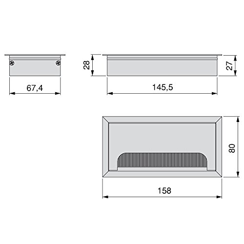 Emuca Passe Cables De Table Rectangu 