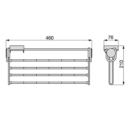 Emuca Porte-pantalons Lateral Extractible Self Peint En Aluminium Acier Et Plastique.
