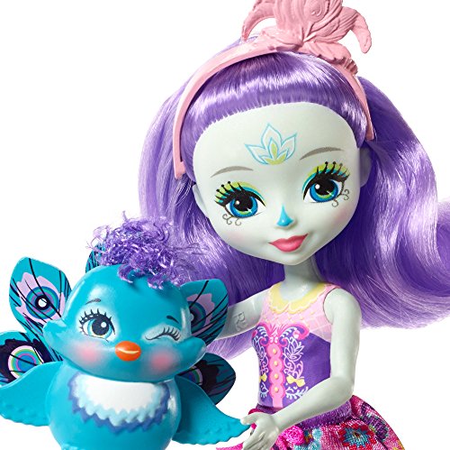 Mattel Enchantimals - Le Salon De The De Mme Paon - Coffret Incluant Une Poupee 15 Cm. Une Figurine Et Des Accessoires