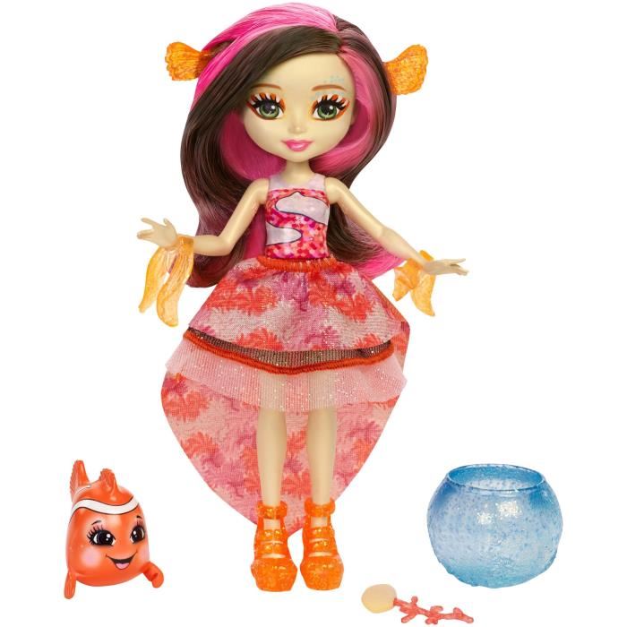 Mattel Enchantimals - Mini-poupee Cheveux Magiques & Poisson Clown