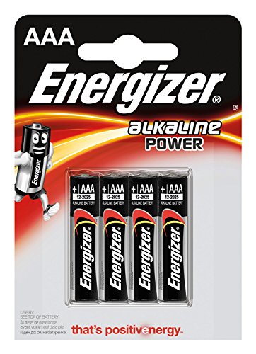 Lot de 4 piles alcaline, LR03 AAA 1.5 V power, ENERGIZER