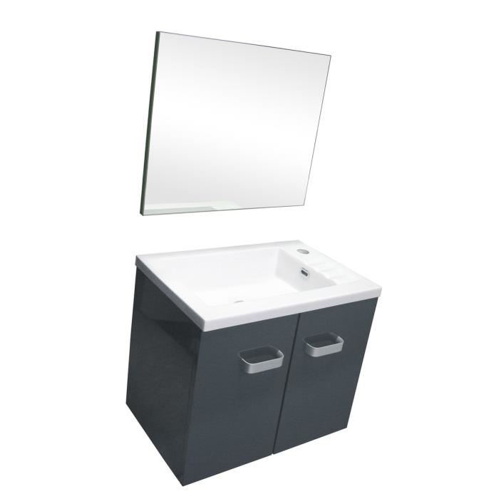 Ondee Lave Mains Epice Avec Miroir 50cm Gris Laque Livre En Kit