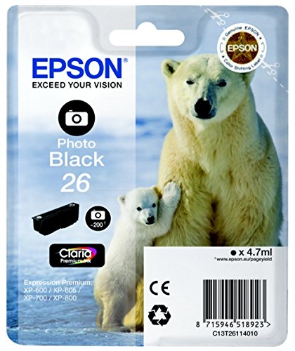 Cartouche Photo Black 26 Epson - La Cartouche De 4,7 Ml