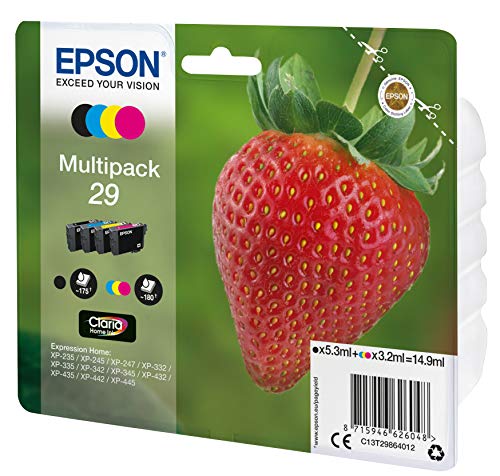 Epson D39origine Epson Expression Home XP 340 Series cartouche d39encre 29 C 13 T 29864022 multicolor multipack pack de 4 contenu 53ml 3x32ml