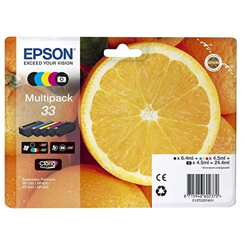 Epson D39origine Epson C 13 T 33374011 33 cartouche d39encre multicolor multipack pack de 5 contenu 64ml4x45ml