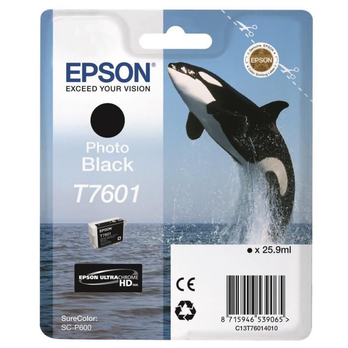 Epson Cartouche Dencre T7601 Noir Orque C13t76014010