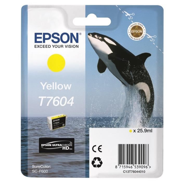 Epson Cartouche Dencre T7604 Jaune Orque C13t76044010