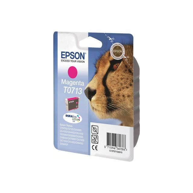 Epson D'origine Epson Stylus SX 510 W cartouche d'encre (T0713 / C 13 T 07134012) magenta, 250 pages, 4,41 centimes par page, contenu: 5 ml