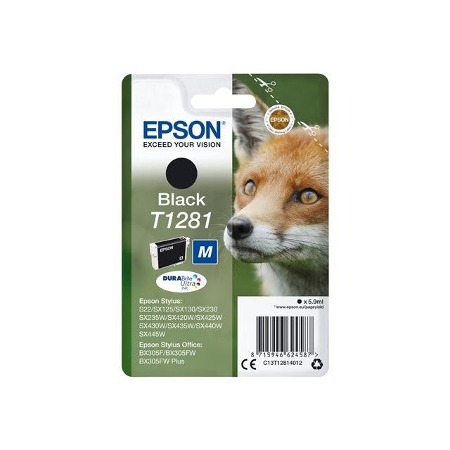 Epson D'origine Epson Stylus SX 438 W cartouche d'encre (T1281 / C 13 T 12814012) noir, 170 pages, 6,51 centimes par page, contenu: 5 ml