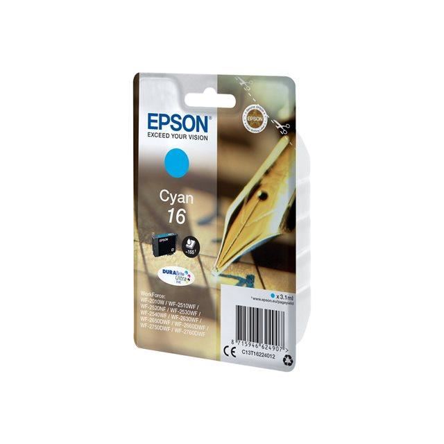 Epson Cartouche Dencre T1622 Cyan - Stylo Plume (c13t16224012)