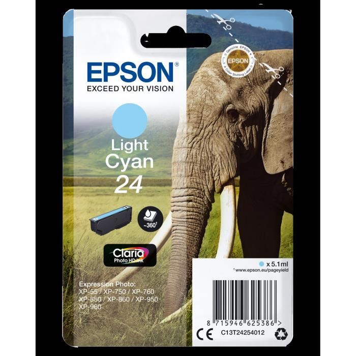 Epson Cartouche Dencre T2432 Xl Cyan Elephant C13t24324012