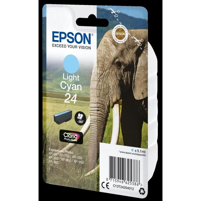 Epson Cartouche Dencre T2432 Xl Cyan Elephant C13t24324012