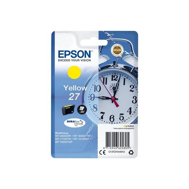 Epson D'origine Epson WorkForce WF-3620 WF cartouche d'encre (27 / C 13 T 27044012) jaune, 300 pages, 2,95 centimes par page, contenu: 3 ml