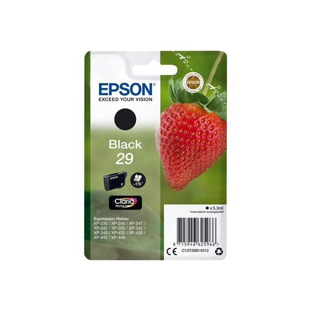 Epson D'origine Epson Expression Home XP-350 Series cartouche d'encre (29 / C 13 T 29814012) noir, 175 pages, 6,68 centimes par page, contenu: 5 ml
