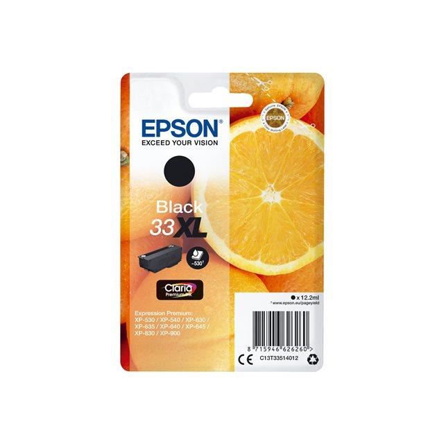 Epson D'origine Epson Expression Premium XP-630 Series cartouche d'encre (33XL / C 13 T 33514012) noir, 530 pages, 4,13 centimes par page, contenu: 12 ml